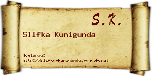 Slifka Kunigunda névjegykártya